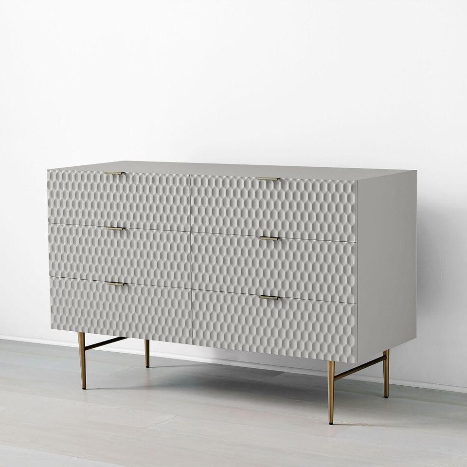 Audrey 6Drawer Chest Mist Grey west elm United Kingdom